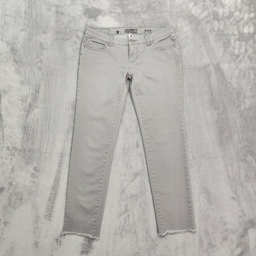 Celebrity Pink Jeans Womens 7 Juniors Gray Griffon Low Rise Skinny Stretch Denim